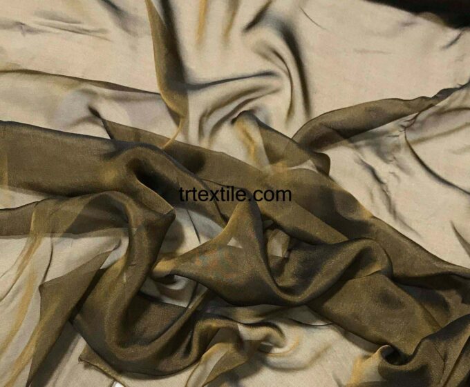 olive green janjan chiffon fabric - trtextile.com image