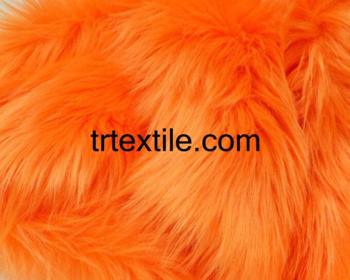 orange plush fabric - trtextile.com image