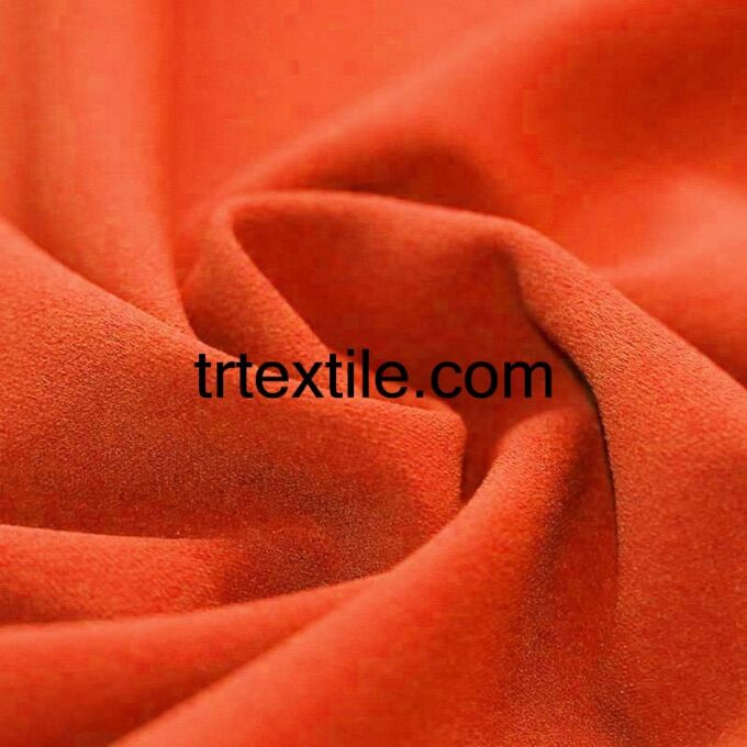 orange scuba crepe fabric - trtextile.com image