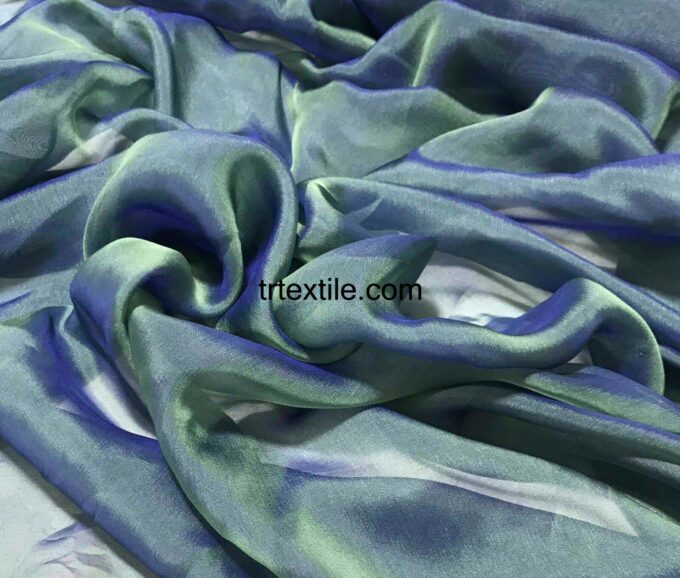 petrol green janjan chiffon fabric - trtextile.com image