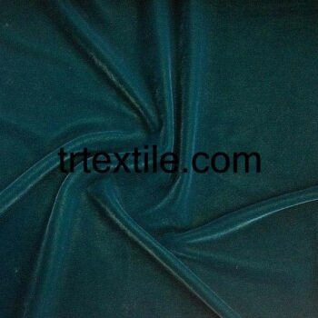 Petrol green lycra-free embroidered kaftan velvet fabric - trtextile.com image
