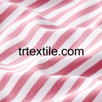 pink and white striped lycra single jersey fabric - trtextile.com image