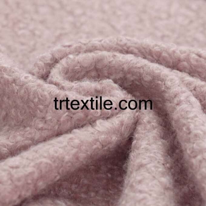 pink boucle fabric - trtextile.com image