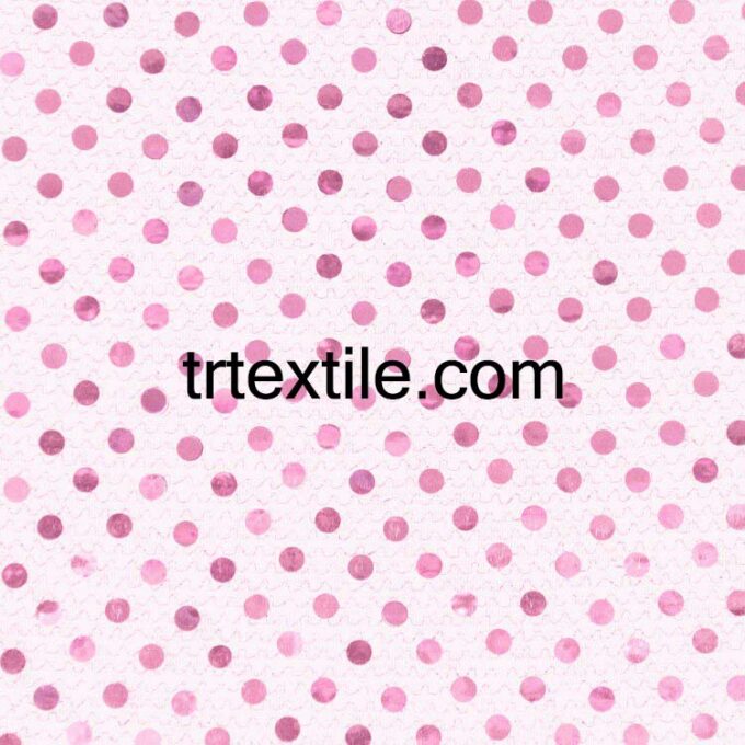 pink dotted sequin fabric - trtextile.com image