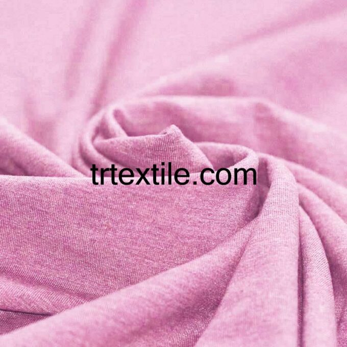 pink melange combed cotton fabric - trtextile.com image