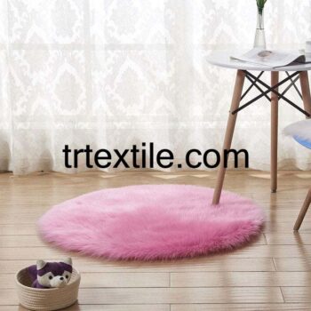 pink round plush carpet - trtextile.com image