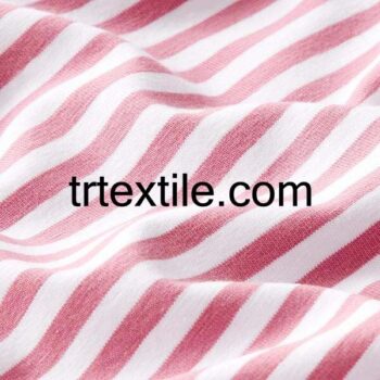 pink and white thick striped viscose fabric - trtextile.com image