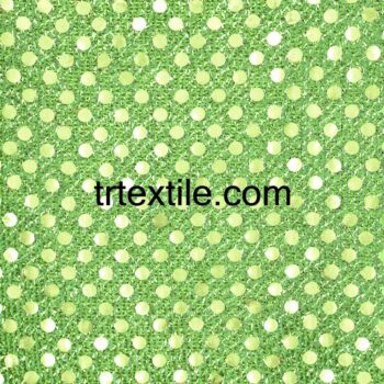 pistachio green dotted sequin fabric - trtextile.com image