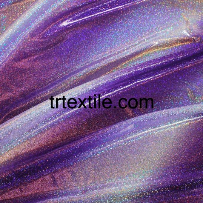 purple hologram fabric - trtextile.com image