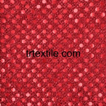 red dotted sequin fabric - trtextile.com image