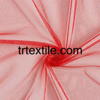 red glitter tulle fabric - trtextile.com image