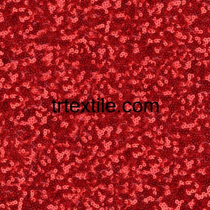 red mixed sequined fabric - trtextile.com image