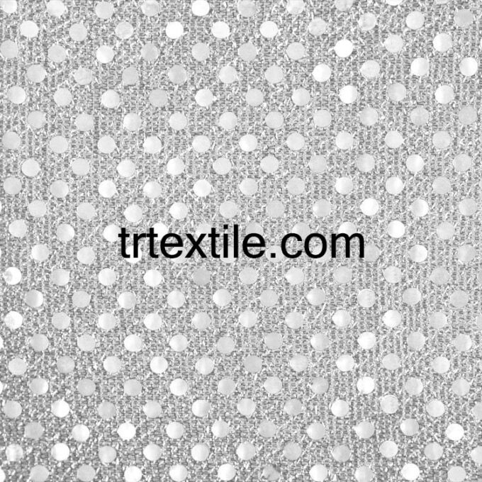 silver dotted sequin fabric - trtextile.com image