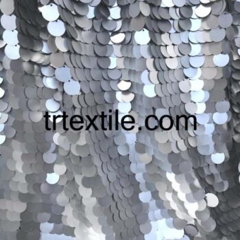 silver sequin fabric 7mm - trtextile.com image