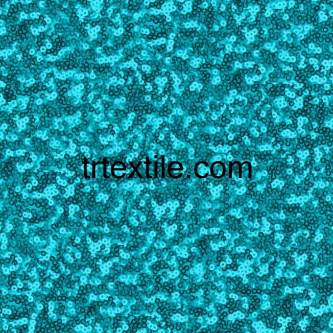 turquoise mixed sequined fabric - trtextile.com image