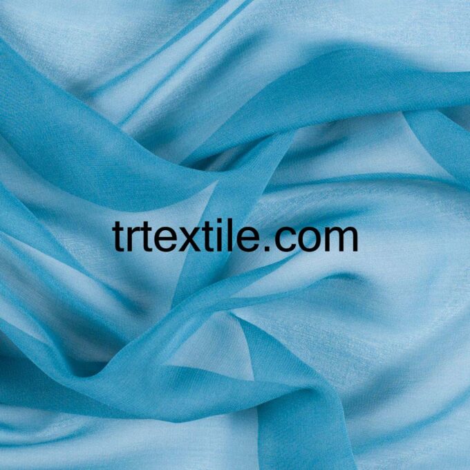 turquoise silk chiffon fabric - trtextile.com image