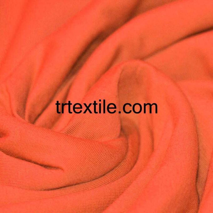 vibrant orange combed cotton fabric - trtextile.com image