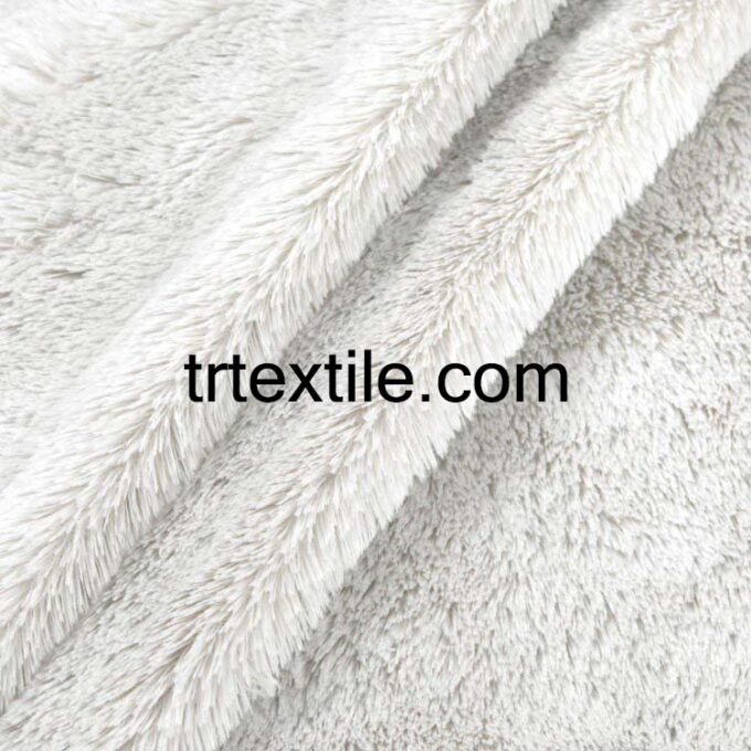 white chinchilla plush fabric - trtextile.com image