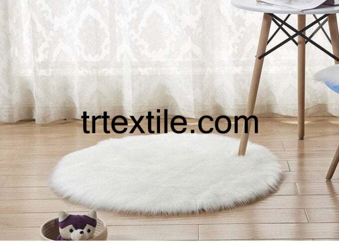 white round plush carpet - trtextile.com image