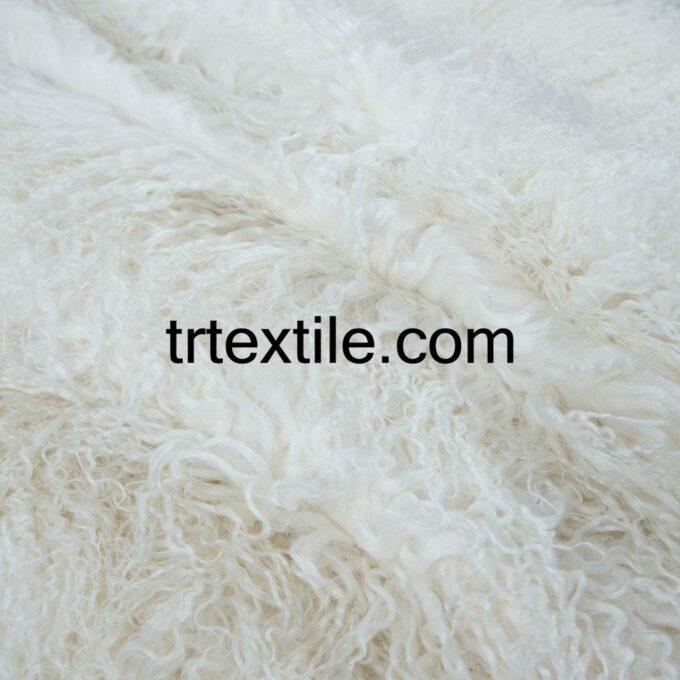 white tibetan plush fabric - trtextile.com image