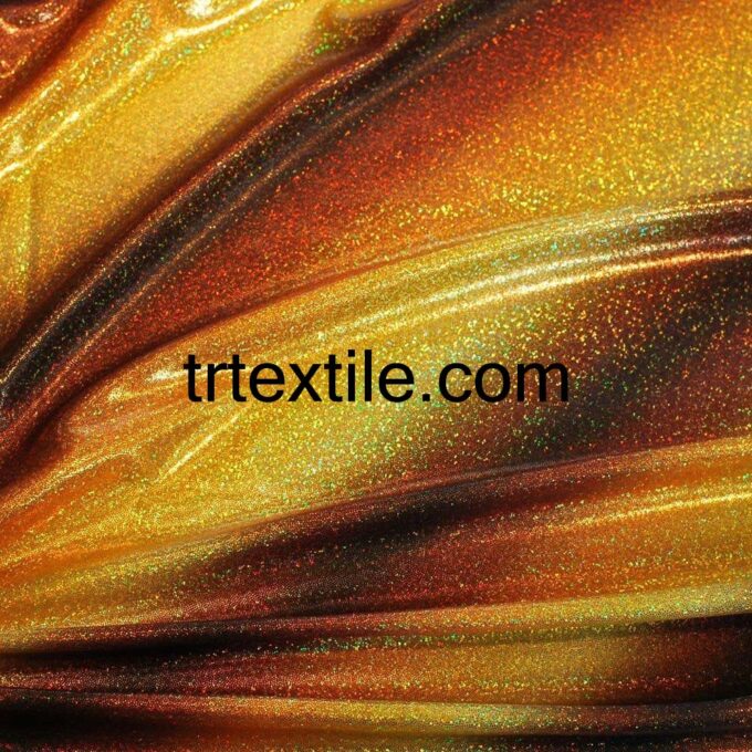 yellow black hologram fabric - trtextile.com image