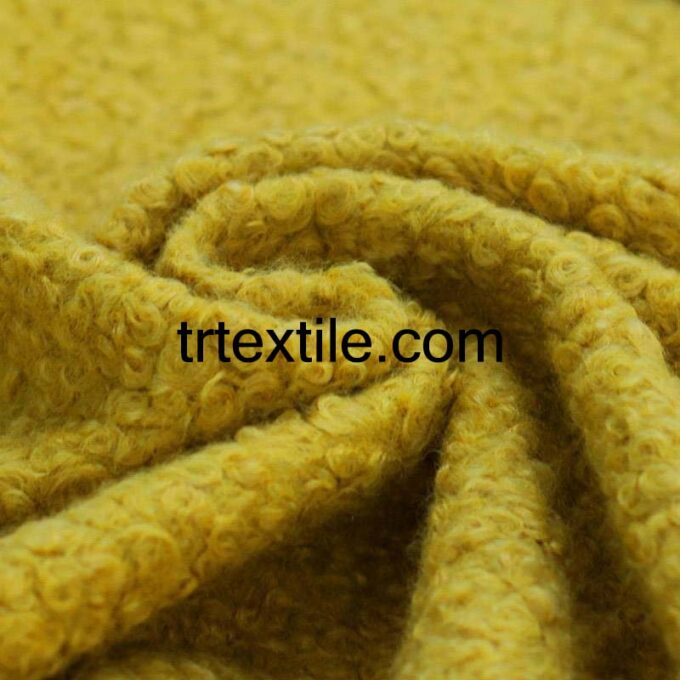 yellow boucle fabric - trtextile.com image