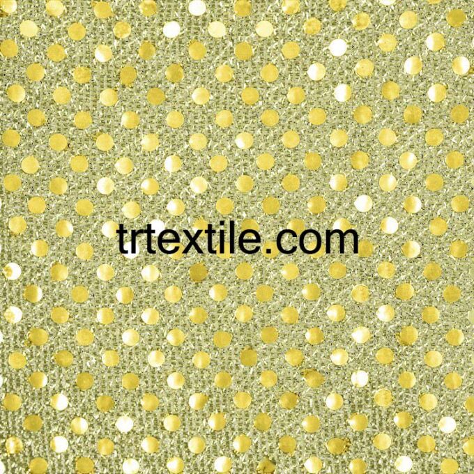 yellow dotted sequin fabric - trtextile.com image