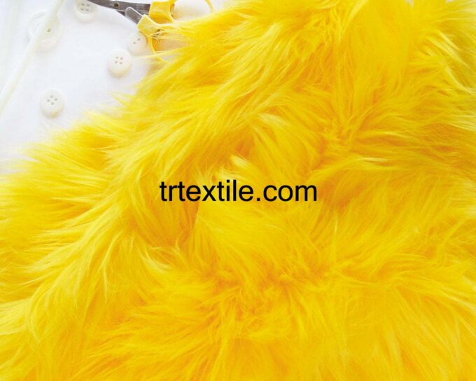 yellow plush fabric - trtextile.com image