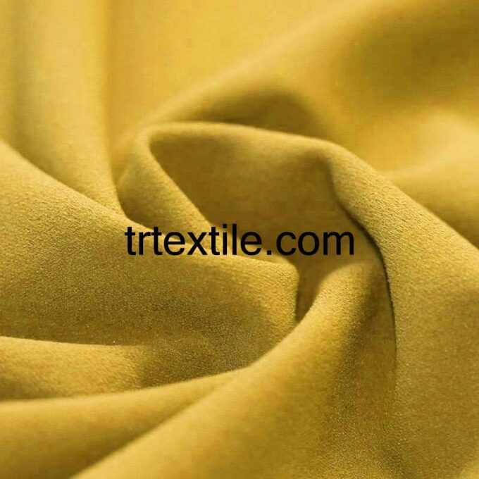 yellow scuba crepe fabric - trtextile.com image