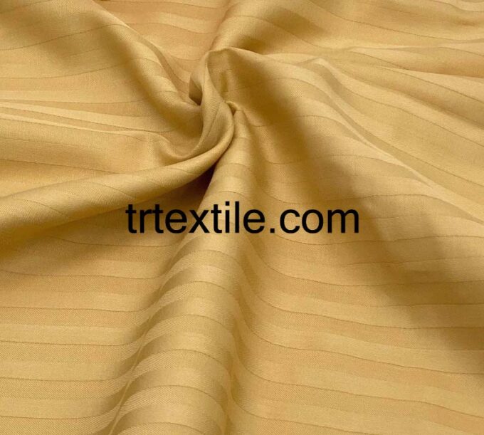 yellow striped cotton satin fabric - trtextile.com image