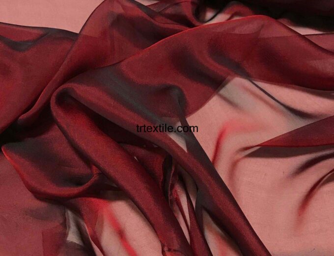 wine red janjan chiffon fabric - trtextile.com image